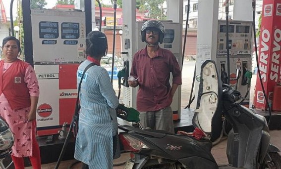 Massive Fuel Prices : Normal petrol Rs. 106.06, Xtra Premium Petrol Rs. 109, Diesel Rs. 98.57 in Agartala Massive Fuel Prices : Normal petrol Rs. 106.06, Xtra Premium Petrol Rs. 109, Diesel Rs. 98.57 in Agartala